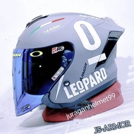 Helm Halfface JS Armor Paket Ganteng Leopard
