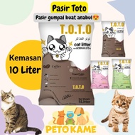 Pasir Kucing TOTO 10 Liter | Pasir Gumpal Wangi Kotoran Kucing