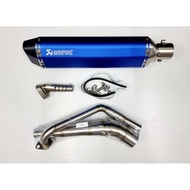 คอท่อ MSX / MSX-SF / Demon 125 พร้อมปลายท่อ  Akapovic ตัวผอม ยาว 18 นิ้ว งานดีมาก ฟรีจุกลดเสียง