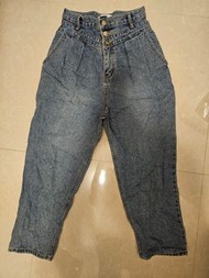 韓系 淺藍色高腰牛仔褲