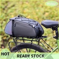 [Mytop.sg] Waterproof Bike Rear Rack Bag PU Bicycle Panniers Reflective Bicycle Accessories