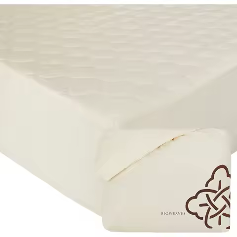Bioweaves 100% Organic Cotton Mattress Pad Cover, GOTS Certified Cooling Quilted Fitted Mattress Top