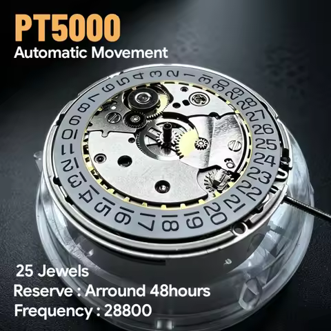 25 Jewels PT5000 Automatic Movement With Datewheel For Seagull ST21 For ETA2824-2 Watch 3-Hands Move