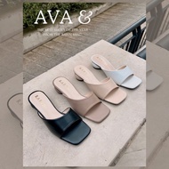 ✅ ส่งจากกรุงเทพ Rarin [ Ava ] รองเท้าส้น macaron ความสูง 1 นิ้ว ทรงสวย เก็บหน้าเท้าได้ดี