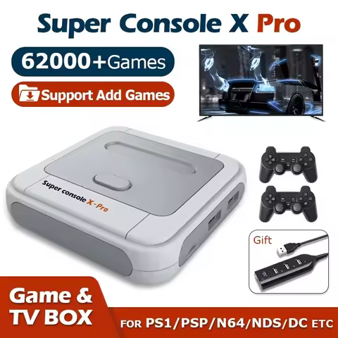 Super Console X Pro Retro Video Game Console Wifi 4K HD For PSP /PS1/N64/DC TV Box Game Players With