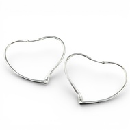 全新 ▲ TIFFANY&Co. Tiffany AG925 Elsa Peretti 鏤空心耳環（一對）銀色女士