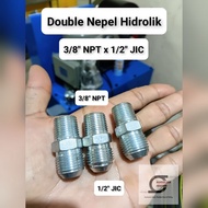Double Hydraulic Nipple 3/8" NPT x 1/2" JIC (MB-MJ)