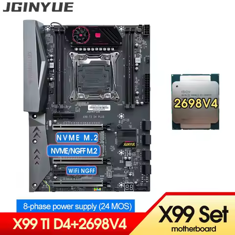 X99 D4 LGA2011-3 C612 Chip Motherboard Set kit With xeon E5 2698 V4 CPU Support DDR4 2133MHZ RAM Mem