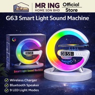 G63 Smart Light Sound Machine Bluetooth Speaker Wireless Charger LED Alarm Clock Lamp Multi-function