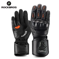 ROCKBROS Screen Touch Full Finger Motorcycle Gloves Cycling Gloves Winter Fleece Warm Windproof Shockproof Non-Slip Anti-Fall Riding Protection