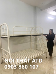 Giường tầng người lớn 1m6x2m- giường ngủ 2 tầng sắt lắp ráp giá rẻ giao nhanh