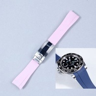 Rolex - Vulcanized Rubber Strap 勞力士 粉紅色 Pink 20MM代用膠錶帶 (全8色精鋼摺扣) (包郵)