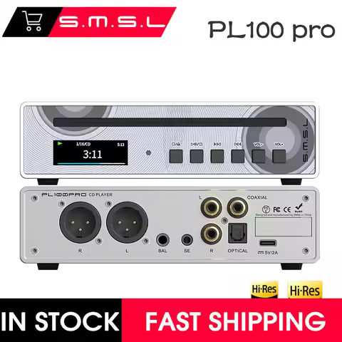 SMSL PL100pro CD Player Digital Music Audio HIFI Lossless Dual CS43131 Decoding Chip 2-channel Suppo