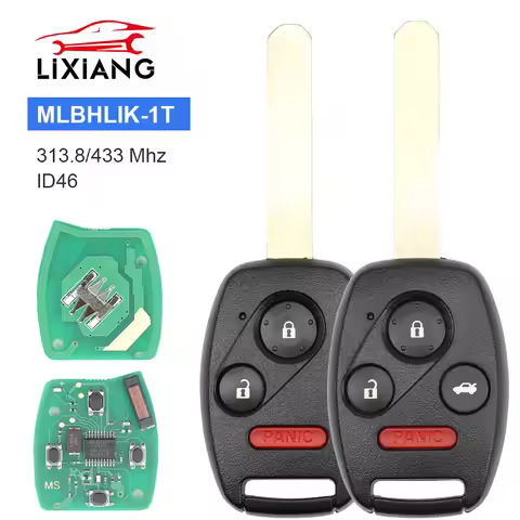 LIXIANG MLBHLIK-1T Car Remote Smart Key 313.8/ 433Mhz For Honda Accord CRV Acura TL/ZDX Fob ID46 PCF
