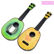 CUTE DIY 4 Strings Simulation Ukulele Toy Cartoon Fruit Adjustable String Knob Musical Instrument Toy Stringed Instrument Classical Small Guitar Toy Children Toys