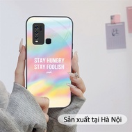 Geometric color C Tempered glass case vivo Y15 S,Y17,Y19,vivo Y20,Y50,vivo Y72 5G Premium glass case