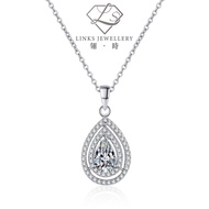 ［Real Moissanite］Can Pass Diamond Test 18K Gold Drop Pear Shape Necklace Pendant MNG005 Moissanite N
