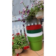 Wood grain plastic pot size 25, many colors. 25x19cm