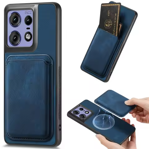 2In1 Detachable Leaher Card Magnet Back Case For Motorola Moto G17 G37 G57 G67 G86 G06 Power G66Y G6