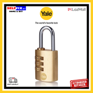 Yale Brass Combination Padlock - Y150B/30/125/1 - 31.5mm Resettable 3 Dial Pad Lock