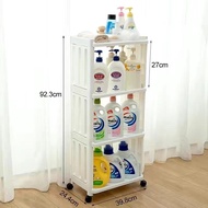 ☑️🚚【SG Ready Stock】Kitchen Bathroom Cart Rack 2/3/4 Tier Multipurpose Slim Practical Cart with Rolle