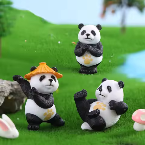 Cartoon Kung Fu Panda Car Decoration Popular Toys Souvenir Fairy Garden Miniatures Action Figures De