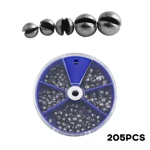 Lead Fishing Sinkers 205pcs Open Lead Pendant With Storage Box 0.2g 0.3g 0.4g 0.6g 0.8g For Casting 