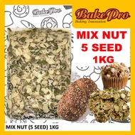 MIX NUT 5 SEED 1KG/5 GRAIN NUT 1KG/5 JENIS KACANG BIJIRIN CAMPURAN 1KG