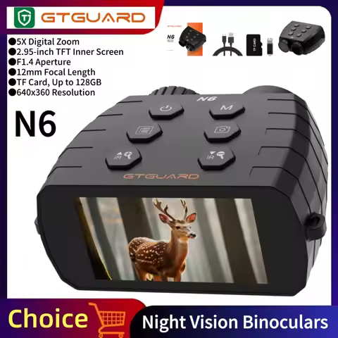 GTGUARD N6 1080P Night Vision Binoculars Infrared Night-Visions Device 5X Digital Zoom Head Mount Go