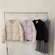 GRASS 90% White Duck Down Warm Round Neck Zipper Down Jacket Korean Style Down Jacket Neat Down Jack