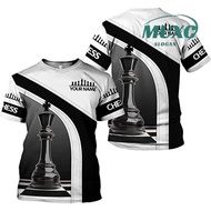 【Free Custom Name & Number】【DIY Custom Name】Personalized name chess 3D full-color shirt, customized 