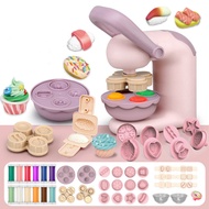 Three children's clay noodle ice cream burger machine clay toy sets