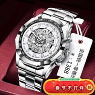 jam tangan lelaki jam tangan Original Automatic Pure Mechanical Watch Watch Men's Hollow Tourbillon 