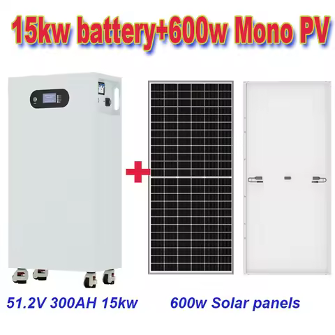 Wholesale 15kwh 20kwh 30Kwh LiFePo4 Battery 48V 51.2V 300Ah Combo 550W 600W Solar Panels For Solar E