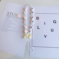 สร้อยข้อมือโทรศัพท์แบบสั้นพร้อมหัวเข็มขัดรูปผีเสื้อ สร้อยคอรูปหัวใจ สายรัดกล้อง Ccd ของตกแต่งแฟชั่น 