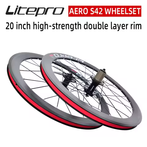 Litepro S42 AERO Folding Bike 20 Inch 406/451 V Disc Brake 11 Speed Wheelset 4 Sealed Bearing Alloy 