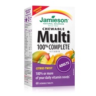 Jamieson 100% Complete Chewable Multivitamin for Adults Citrus Twist Multi, 60 chewable tablets Jami