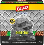 Glad ForceFlex Drawstring Large Trash Bags, 30 Gal, Pine-Sol Original Scent, 50 Count