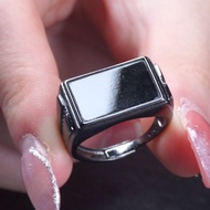 墨翠翡翠馬鞍戒指 925純銀鑲嵌  | 天然緬甸玉翡翠A貨 | 送禮