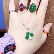 Four leave clover 925 sliver jade necklace ! stainless chain