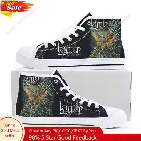 Lamb of God Heavy Mental Band High Top High Quality Sneakers Mens Womens Lightweight Canvas Sneaker 