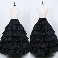 We Wedding Pettiskirt - 4-Hoop Ruffled Skirt, Black