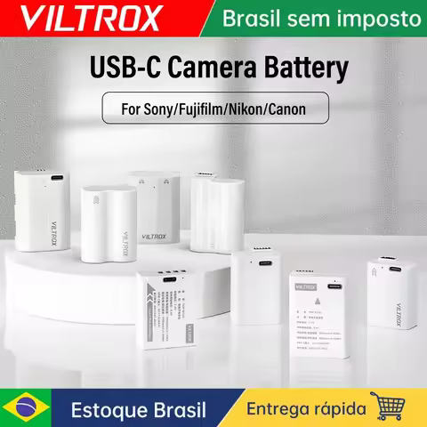 Viltrox USB-C Camera Battery for Sony Fujifilm Canon Nikon Camera FW50 FZ100 W235 W126 E6 Batteries 