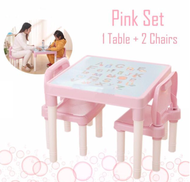 Meja Belajar Budak ABC / Kids ABC Theme Learning Study Table and Chairs Set