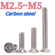 M2.5 M3 M3.5 M4 M5 Nickel Plated Carbon Steel KM Countersunk Head Screw Cross Recessed Screw