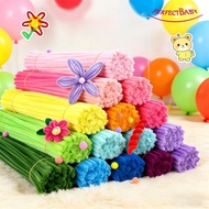 100Pcs Thicken 8MM Fuzzy Wire Set Plush Flower Kit DIY Handicraft Material Plush Tube Creative Toy
