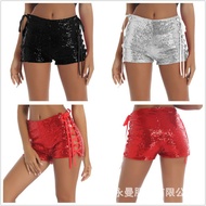 Perforated shorts, sequin shorts, women's shorts, perforated shorts, women's shorts
