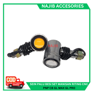 Sein Led Palu Besi Stainles Crome Set Manisan Aluminium Sein Riting Motor CB GL Set Baut Sepasang De