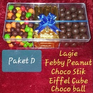 Chocolate hamper package, chocolate jar divider, 3 parcels of chocolate again
