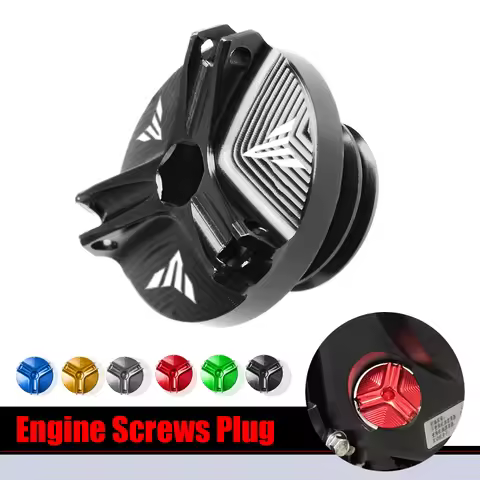 CNC Motorcycle M19*2.5 Aluminum Engine Oil Cup Fuel Filler Tank Cap Cover Screw Plug For YAMAHA MT09